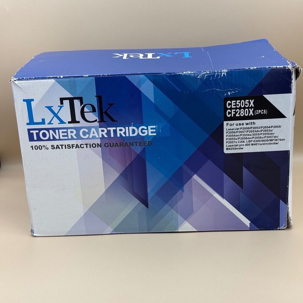 LxTek Toner Cartridge 2-Pack CE505X CF280X for HP LaserJet Pro 400 M401 M425dn